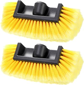 2 Pack Car Wash Brush Head, 10'' Car Wash Scrubber with Soft Bristle