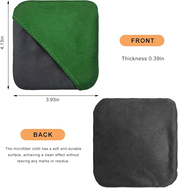 Car Screen Cleaner, Square Microfiber Cloth Non-Scratch Auto Touchscreen Cleaning Wipes, Foldable Touch Screen Pad Universal Cleaning Tool for Vehicle Dashboard Display (Green & Gray)