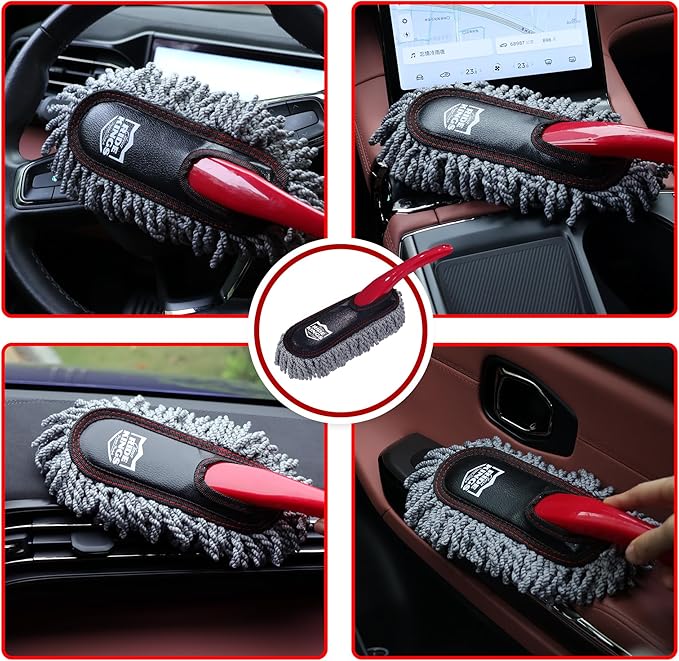 Car Detailing Kit - 3 Packs: Car Duster, Interior Cleaning Brush, Microfiber Towels | Detail Tools