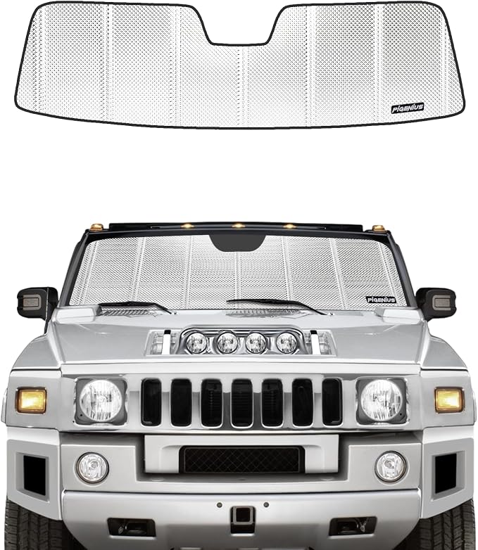 Pigenius Windshield Sun Shade for 2003-2009 Hummer H2. Front Window Sunshade with Storage Bag