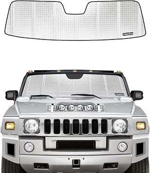 Pigenius Windshield Sun Shade for 2003-2009 Hummer H2. Front Window Sunshade with Storage Bag