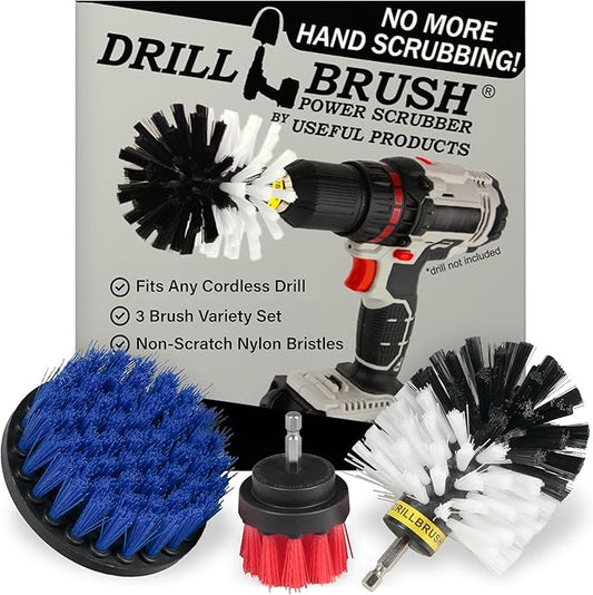 Drill Brush Attachments for Cleaning Carpet, Chairs, Seats, Wheels, Vinyl, Bathroom, Bathtubs, Shower, Tile, Grout, Trucks, Boats - Drill Brush for Car Detailing - Car Detailing Kit Interior Cleaner