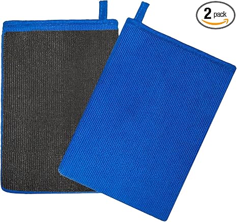 Tidy Monster 2 Pack Clay Mitt for Car Detailing, Medium Grade Clay Bar Alternative, Reusable Microfiber Detailing Glove 