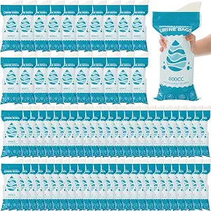 Nuogo 100 Pcs 800ml Disposable Urine Bags Pee Bags for Travel Unisex, Light