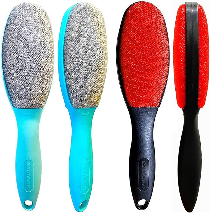 ezclean 4Pack 2Colors Lint Brush for Clothes Furniture Couch, Lint Brush Pet Hair Remover for Clothes Brush, Reusable Lint Brushes for Pet Hair,Velvet Brush, Pet Brush, Fabric Brush