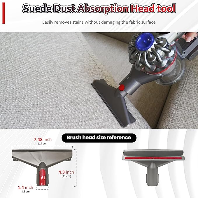 Attachments Kit for Dyson V7 V8 V10 V11 V15 Cordless Models, Furniture Cleaning Kit Vacuum Accessories 6-Piece Brush Replacement