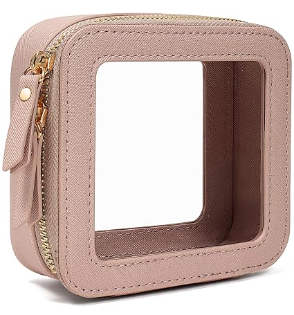 LETGO Clear Makeup Bags Small, TSA Approved Toiletry Bag with Zipper, Mini Clear Beach Makeup Pouch Purse Organizer Fit 