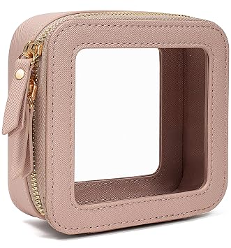 LETGO Clear Makeup Bags Small, TSA Approved Toiletry Bag with Zipper, Mini Clear Beach Makeup Pouch Purse Organizer Fit 