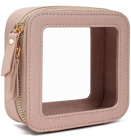 LETGO Clear Makeup Bags Small, TSA Approved Toiletry Bag with Zipper, Mini Clear Beach Makeup Pouch Purse Organizer Fit 
