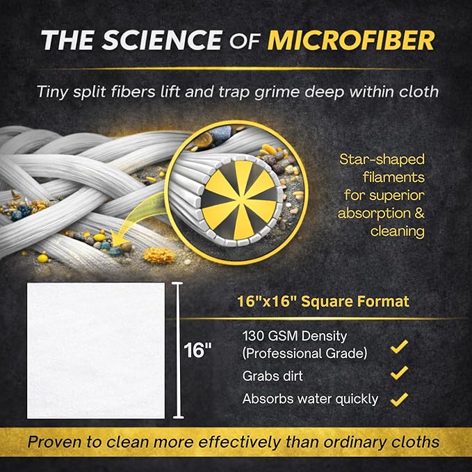 Microfiber Magic Streak Free Cleaning Cloth 10 Pack Clean Any Surface with Just Water Eco Friendly Perfect for Window, Mirror, Glass, Kitchen, Counters, Appliances, Car, Cycle, TV Screen