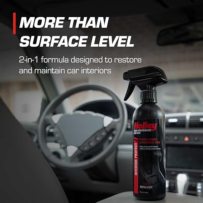 Holley Interior Protect for Cars - 2-Stage Cleaner and Protectant - Wipe Away dust and Fingerprints in Your Vehicle - UV protectant, Citrus Scent - 16 oz. - 2 Pack