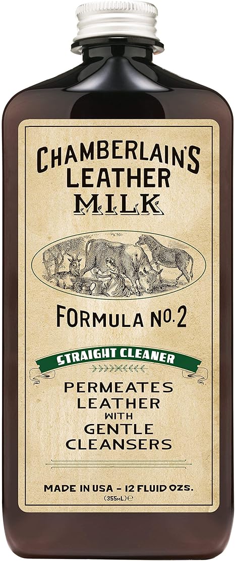 Leather Milk Leather Cleaner - Straight Cleaner No. 2 - All Natural, Non-Toxic Deep Cleaner Made in The USA. 2 Sizes. In
