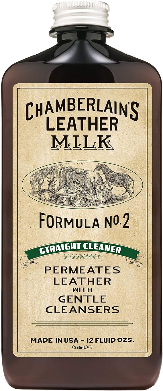 Leather Milk Leather Cleaner - Straight Cleaner No. 2 - All Natural, Non-Toxic Deep Cleaner Made in The USA. 2 Sizes. In