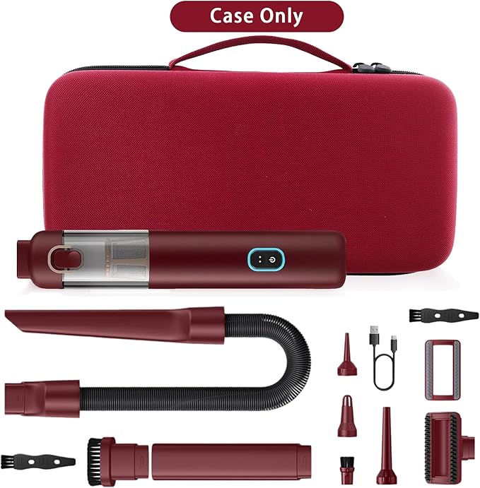 Aenllosi for Fanttik V8 Apex/Slim V8 Mate/V10 Apex/Slim V10 Mate Car Vacuum Hard Case, Fanttik Cordless V8/V10 Car Vacuum Organizer, Red (Case Only)