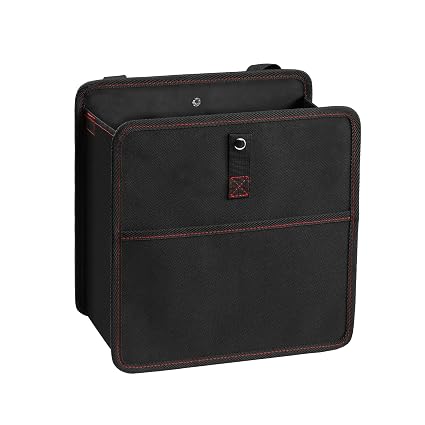 YSSOA Foldable Car Trash Can with Storage Pockets, Car Garbage Can with Adjustable Straps, Waterproof & Leakproof, 3 Gal