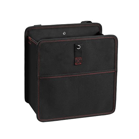 YSSOA Foldable Car Trash Can with Storage Pockets, Car Garbage Can with Adjustable Straps, Waterproof & Leakproof, 3 Gal
