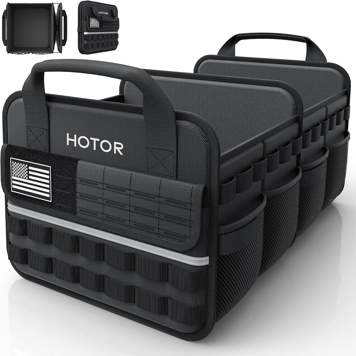 Tactical Trunk Organizer - Car Storage with Front MOLLE Pockets
