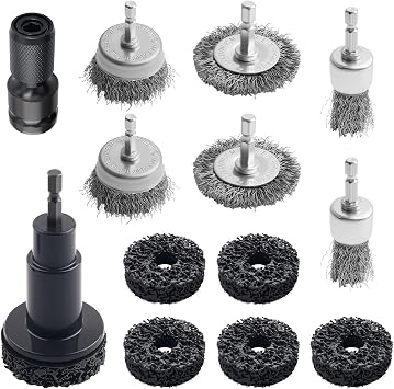 Wheel Hub Cleaning Tool with Wire Cup/Wheel/Pen Brushes