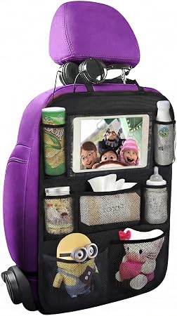 ONE PIX Backseat Car Organizer Mats Back Seat Organizers and Storage Bag with Touch Screen Tablet Holder for Kids Toddle