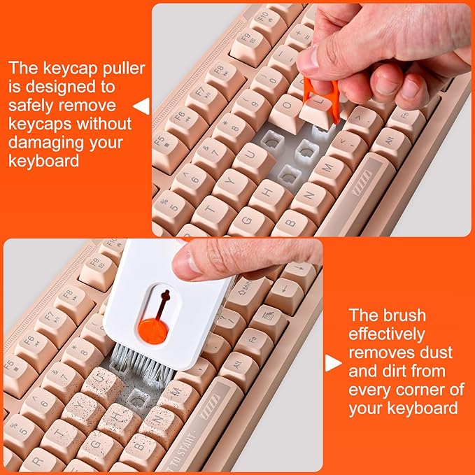 Keyboard Cleaner Laptop Cleaning Kit, Keyboard Cleaning Kit with Retractable Keyboard Brush and Multi-Function Cleaning Pen for MacBook iPad iPhone, Tablet, PC, Camera Lens, Phone, PC Monitor