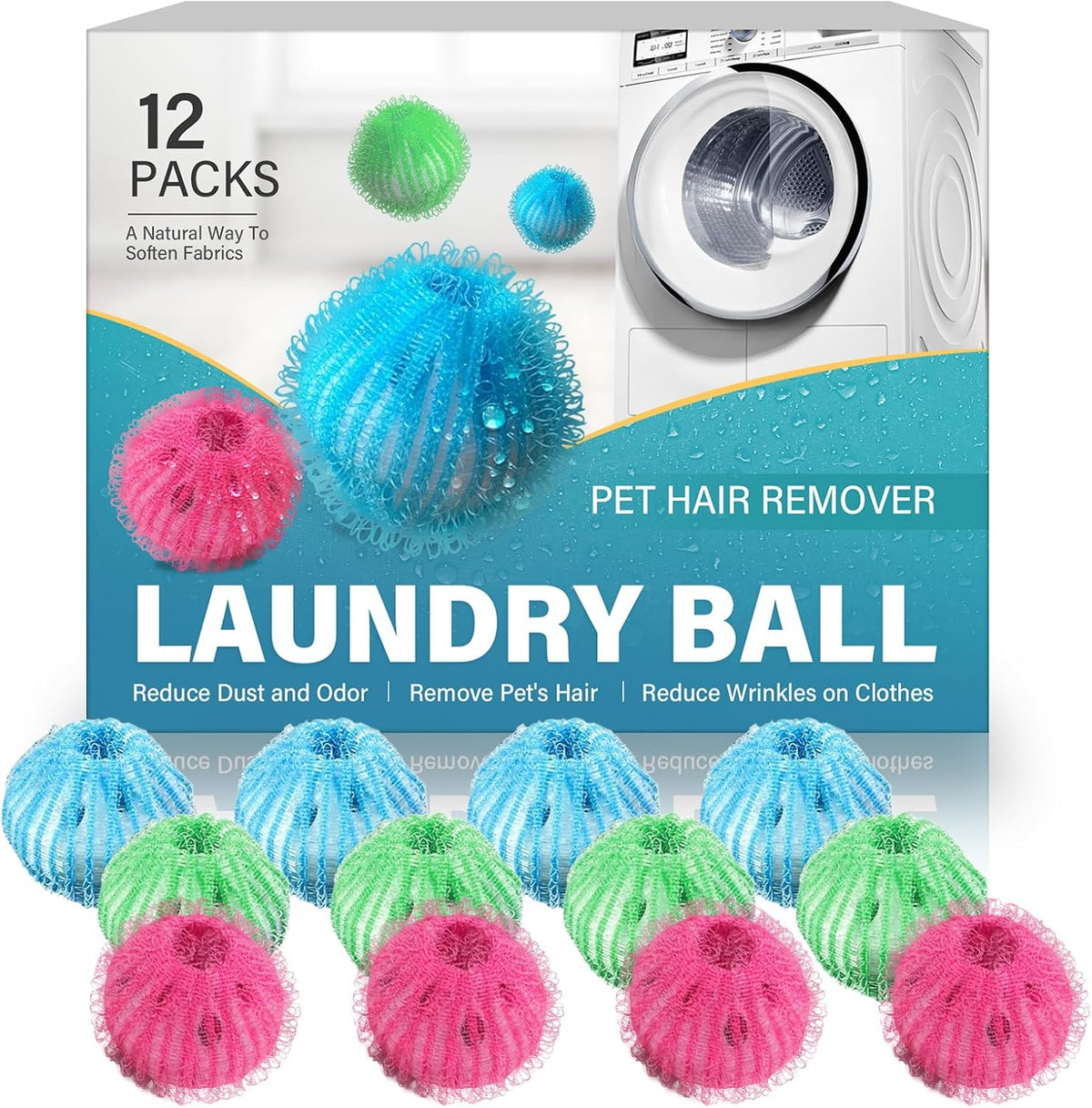 Pet Hair Remover for Laundry,Reusable Laundry Balls for Washer & Dryer