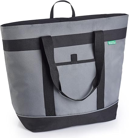 Jumbo Insulated Cooler Bag (Gray) with HD Thermal Insulation - Premium, Collapsible Soft Cooler Makes a Perfect Insulate