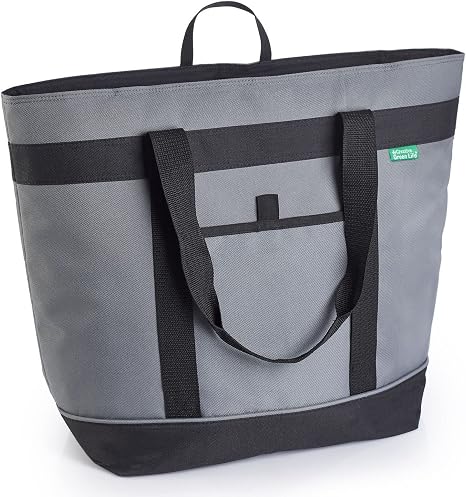 Jumbo Insulated Cooler Bag (Gray) with HD Thermal Insulation - Premium, Collapsible Soft Cooler Makes a Perfect Insulate