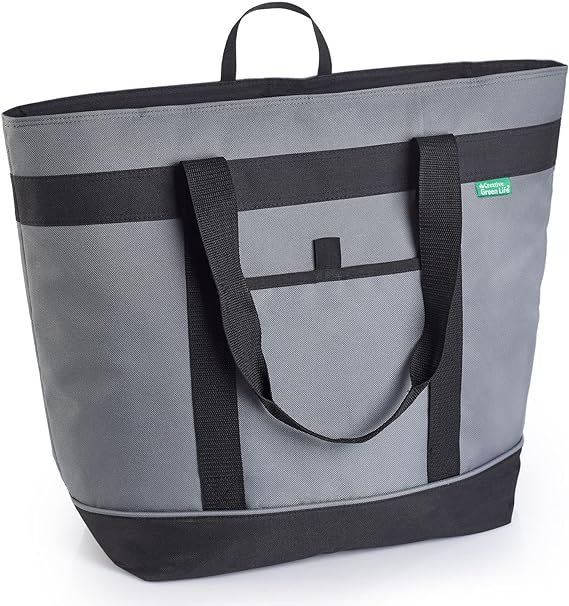 Jumbo Insulated Cooler Bag (Gray) with HD Thermal Insulation - Premium, Collapsible Soft Cooler Makes a Perfect Insulate