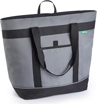 Jumbo Insulated Cooler Bag (Gray) with HD Thermal Insulation - Premium, Collapsible Soft Cooler Makes a Perfect Insulate