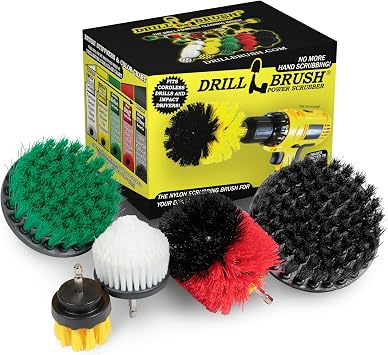 Drillbrush Multipurpose Cleaning Brush Set - Grout, Tile, Shower, Brick