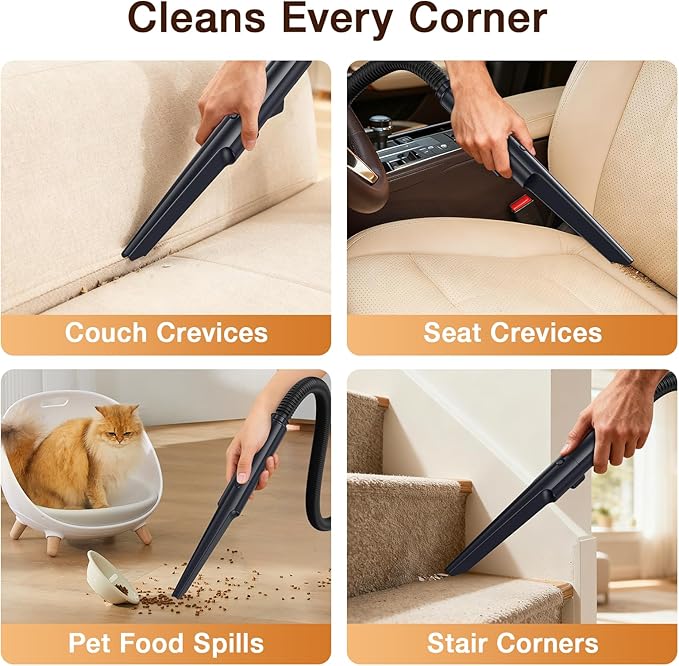 Portable Carpet & Upholstery Cleaner, 18Kpa Carpet Cleaner Machine for Deep Stain Removal, Spot Cleaner for Pet Accidents, Area Rugs, Stairs, Car Seats & Couches, Includes Tools & Self-Cleaning