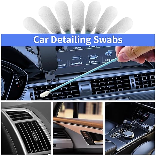 100 Pcs Solvent Resistant Professional Lint Free Swabs, 6.37" Long Handle Foam Swabs for Electronics, Camera Sensors, Printers, Optical Lenses