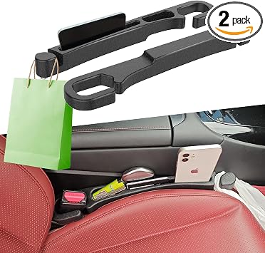 Car Seat Gap 2pk Filler with Storage, Hook & Emergency Glass Breaker - Cleanova