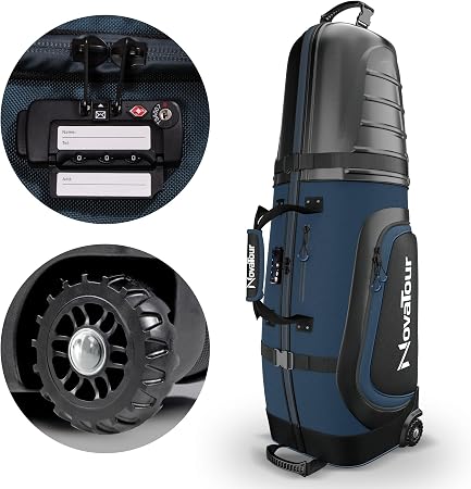 Golf Travel Bag for Airlines: Hard Case Top, Waterproof Zippers, Built-in TSA Lock, 1680D Oxford Fabric, Oversized Tank 