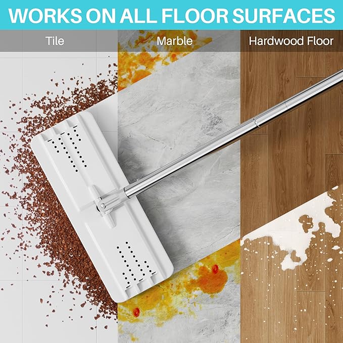 JOYMOOP 8L (2.1 Gal) Large Capacity Mop System with Extension Handle, Perfect for Household and Commercial Floor, Window, and Wall Cleaning - Includes 3 Washable Microfiber Pads for Wet and Dry Use