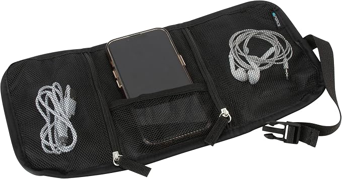GForce Tech Cable Accessory Organizer | Travel Sized Bag | Electronics Chargers and Cords | Mesh Pockets | Portable | Bl