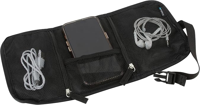 GForce Tech Cable Accessory Organizer | Travel Sized Bag | Electronics Chargers and Cords | Mesh Pockets | Portable | Bl
