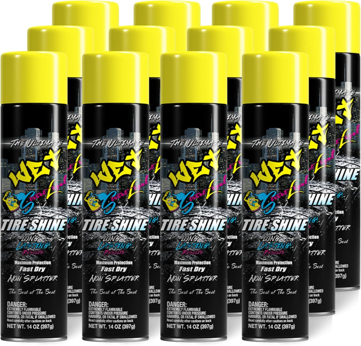 Ultimate Wet Tire Shine Aerosol Spray, 14 oz, Pack of 12