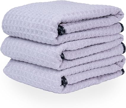 Chemical Guys, Waffle Weave Glass & Window Towel, Lavender, 25 x 36, 3 Pack