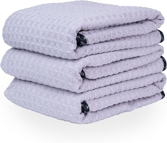 Chemical Guys, Waffle Weave Glass & Window Towel, Lavender, 25 x 36, 3 Pack