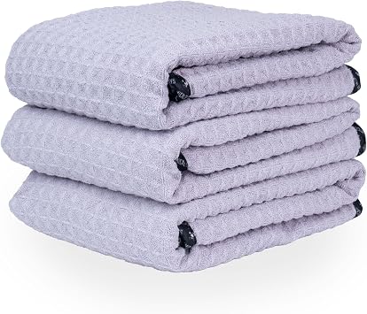 Chemical Guys, Waffle Weave Glass & Window Towel, Lavender, 25 x 36, 3 Pack