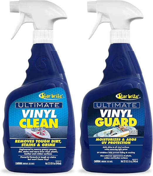 STAR BRITE Ultimate Vinyl Clean Spray + Ultimate Vinyl Guard - Multi-Surface Cleaner & Protectant for Auto, RV, Home & B