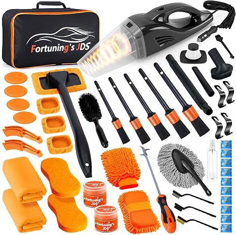 61 PCS Car Detailing Kit Interior Cleaner, Auto Detailing Kit, Car Vacuum Car Interior Detailing Kit, Car Wash Kit with 
