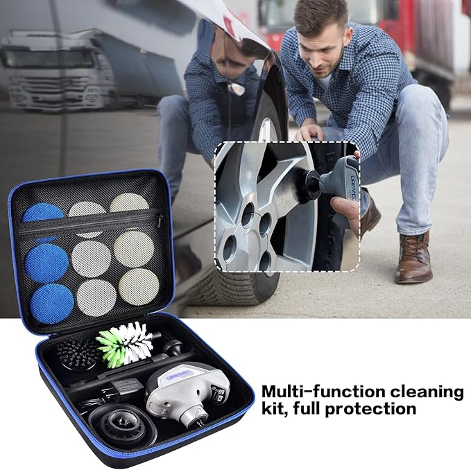 PAIYULE Case for Dremel Versa Power Scrubber Kit Cleaning Tool PC10-07/ PC360-5 Grout Brush, Bathroom Shower Scrub Kitchen & Bathtub Cleaner Holder for More Kinds Spin Scrubbers, Sponge Pads(Box Only)