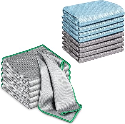 Airlab Glass Polishing Cloth Lint Free Microfiber Cleaning Rags, Pack of 6 and Microfiber Cleaning Cloths Lint Free Poli