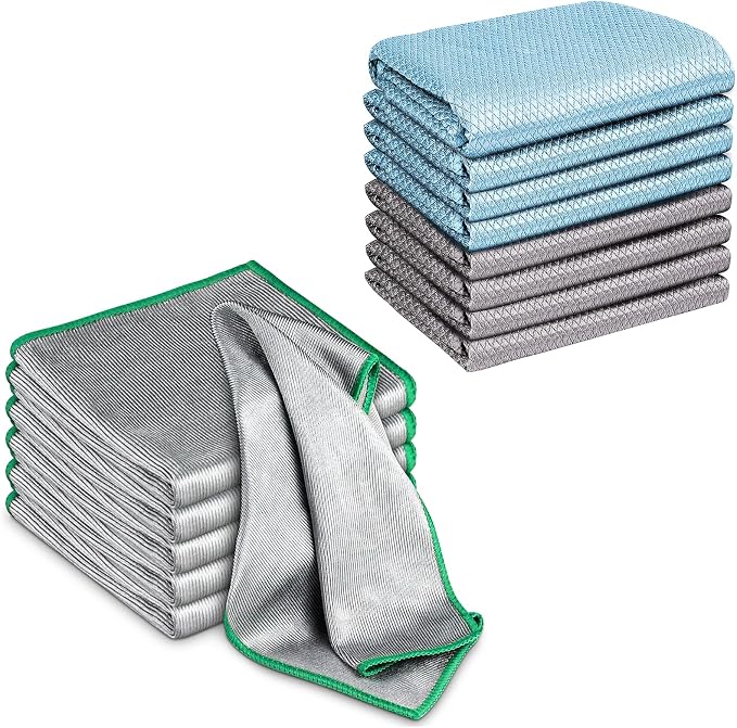 Airlab Glass Polishing Cloth Lint Free Microfiber Cleaning Rags, Pack of 6 and Microfiber Cleaning Cloths Lint Free Poli