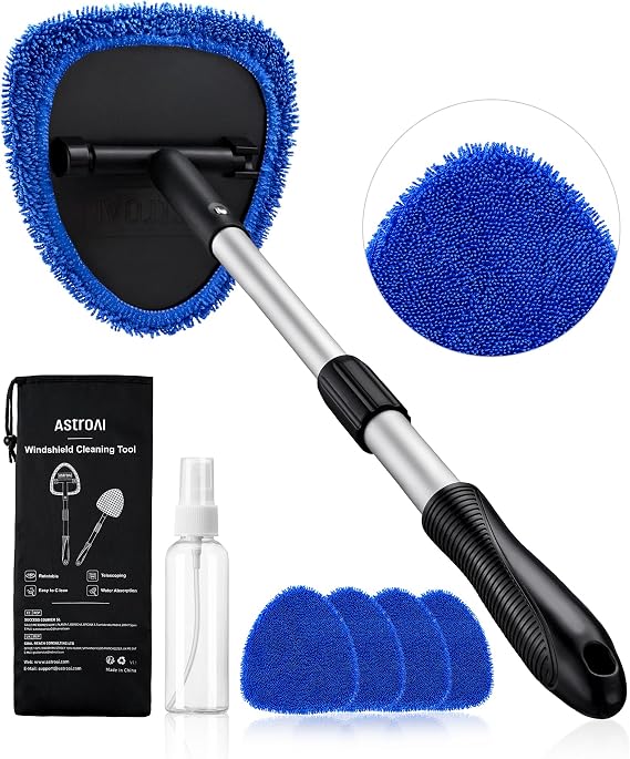 AstroAI 21" Extra-Long Windshield Cleaner Tool & Car Interior Detailing Kit