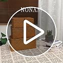 Wicker Storage Basket with Lid,Seagrass Shelf Basket Set of 3,Natural