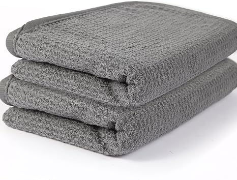 2 Pack Microfiber Car Towels,Car Drying Towel 22Inx32In,Waffle Weave with Reinforced Edges,Super Absorbent & Scratch-Fre