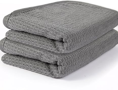 2 Pack Microfiber Car Towels,Car Drying Towel 22Inx32In,Waffle Weave with Reinforced Edges,Super Absorbent & Scratch-Fre